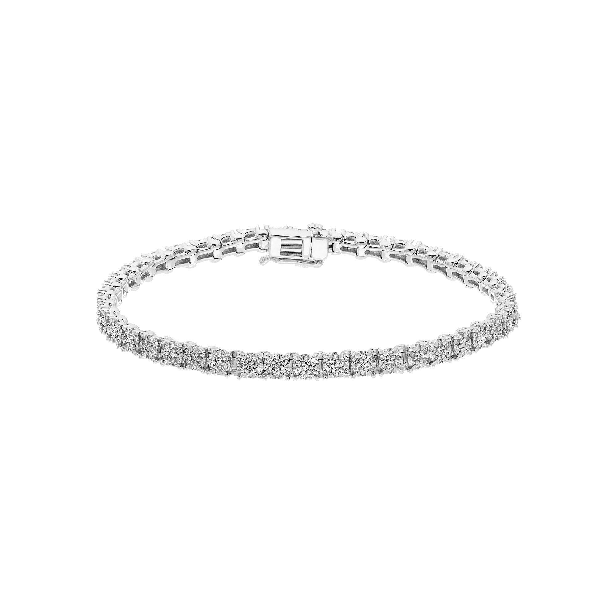 Sterling Silver 2 Carat T.W. Diamond Tennis Bracelet, Womens