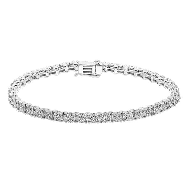 Sterling Silver 2 Carat T.W. Diamond Tennis Bracelet