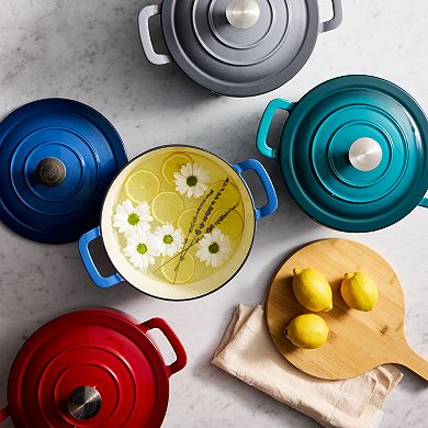 Enameled 5-qt. Cast Iron Dutch Oven Pot & Lid