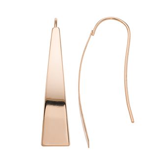 Sterling Silver Long Triangle Earrings