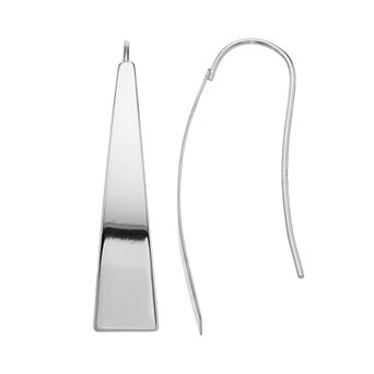 Argento Bella Sterling Silver Long Triangle Earrings