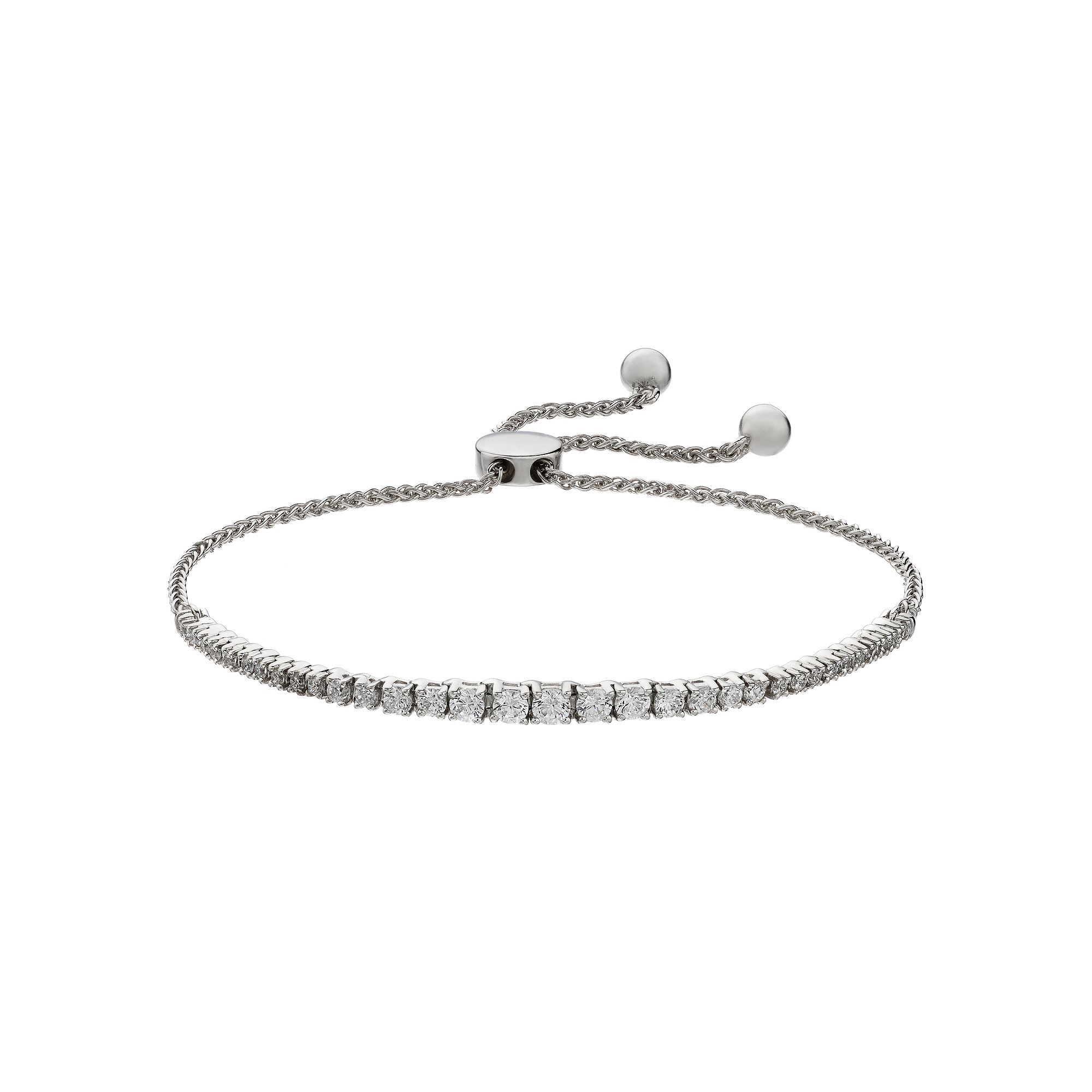 Sterling Silver 1 Carat T.W. Diamond Bolo Bracelet, Womens