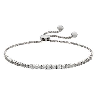 Sterling Silver 1 Carat T.W. Diamond Bolo Bracelet