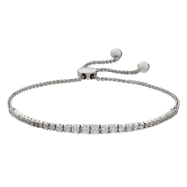 1 Carat T.W. Diamond Sterling Silver Bracelet