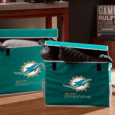 Franklin Sports Miami Dolphins Small Collapsible Footlocker Storage Bin