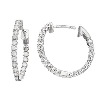 Sterling Silver 1/2 Carat T.W. Hoop Earrings