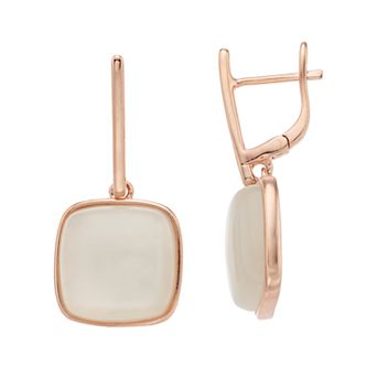 Nautica Rocks 14k Rose Gold Over Silver Moonstone Drop Earrings