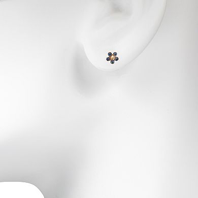 LC Lauren Conrad Tri Tone Flower & Faux Pearl Earring Set
