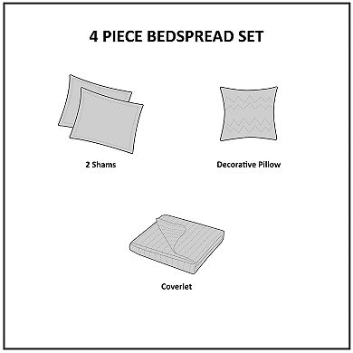 Madison Park Levine 4-piece Tailored Bedspread Set