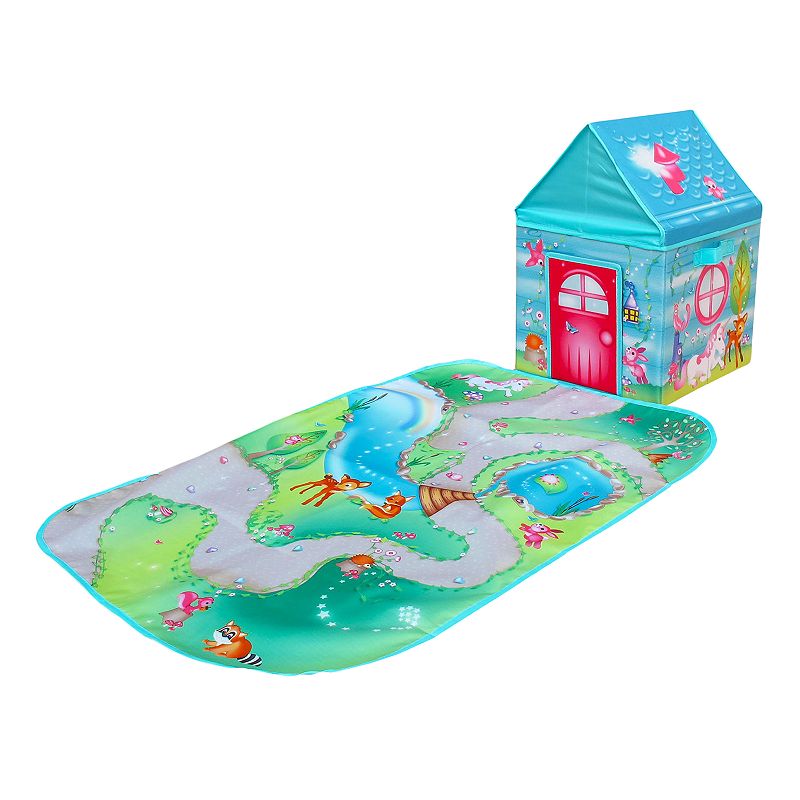 Fun2Give Pop-it-up Enchanted Forest Play Box with Play Mat & Coloring Set, 