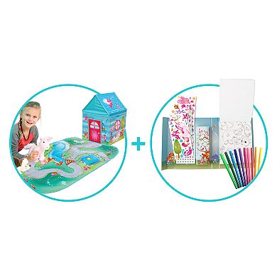 Fun2Give Pop-it-up Enchanted Forest Play Box with Play Mat & Coloring Set