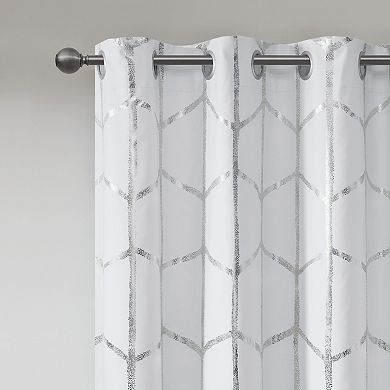 Intelligent Design 100% Blackout 1-Panel Khloe Metallic Window Curtain
