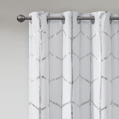 Intelligent Design 100% Blackout 1-Panel Khloe Metallic Window Curtain