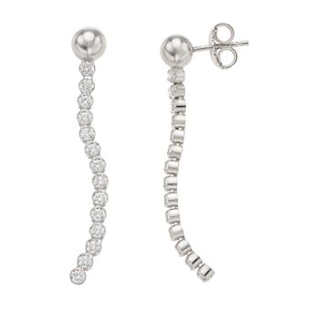 Argento Bella Sterling Silver Cubic Zirconia Dangle Drop Earrings