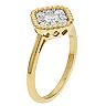 Sterling Silver 10k Gold Plated 1/2 Carat T.W. Diamond Cluster Ring