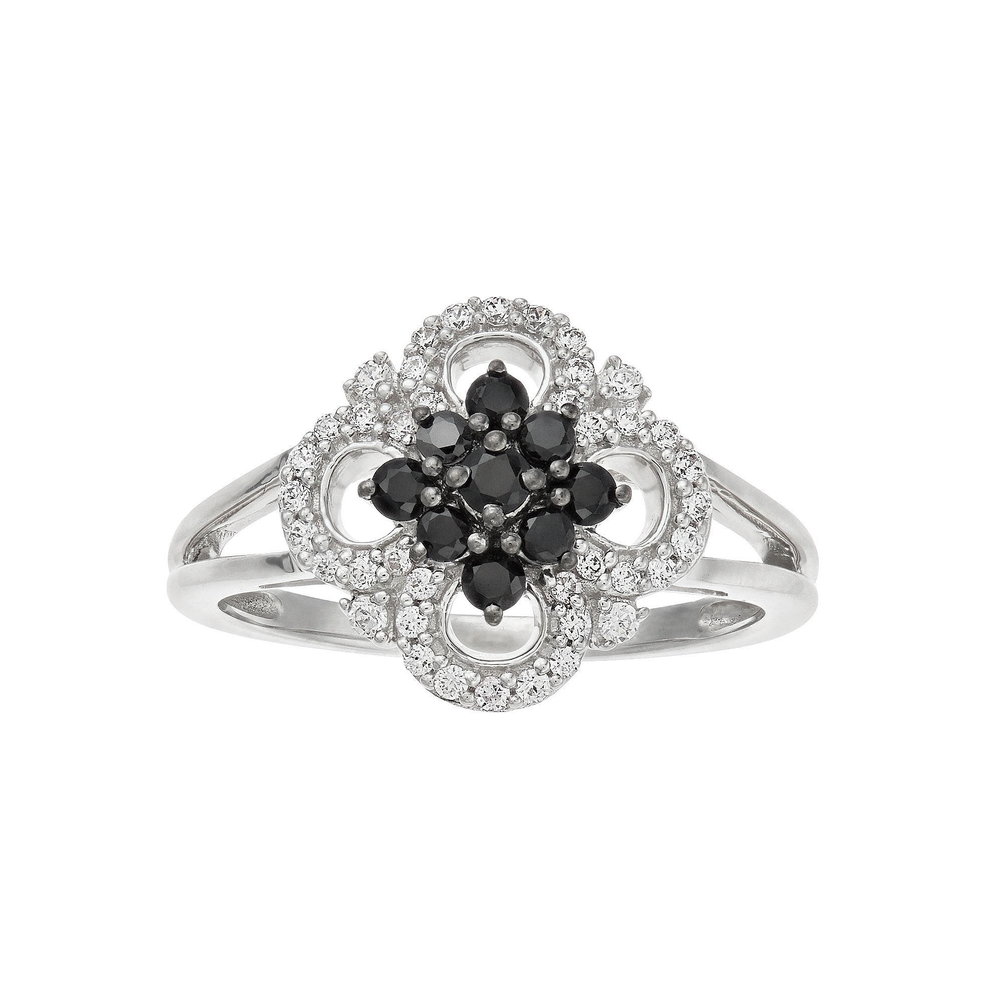 Sterling Silver Clover 1/2 Carat T.W. Diamond Ring, Womens, Size: 5
