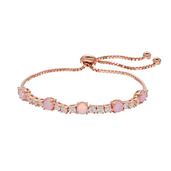 Nautica Rocks 14k Rose Gold Over Silver Lab-Created Pink Opal Bolo Bracelet