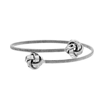 Argento Bella Sterling Silver Love Knot Bangle Bracelet