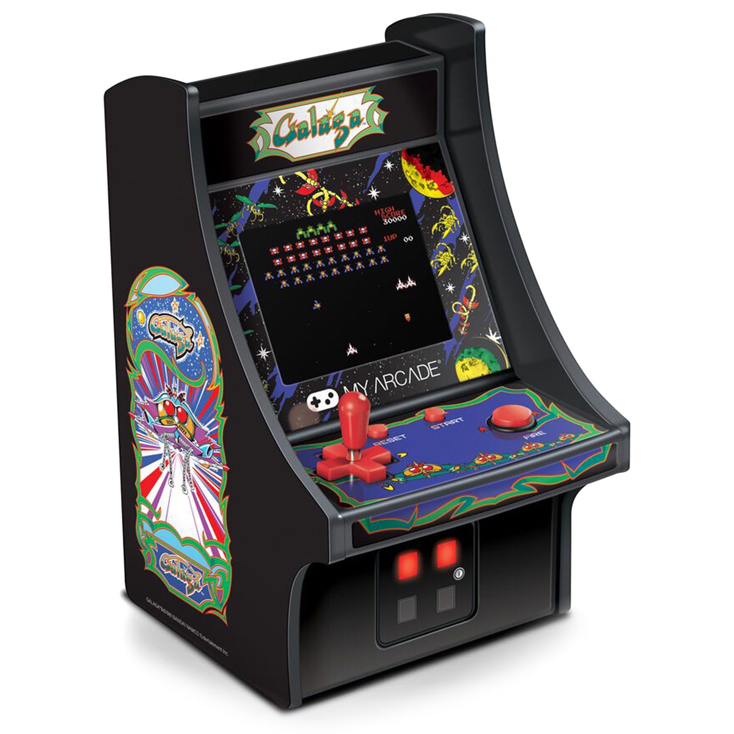 micro player retro arcade galaga