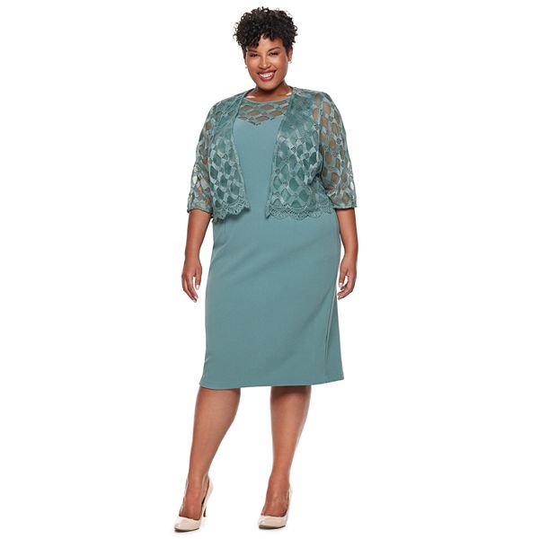 Plus Size Maya Brooke Lace Jacket Dress