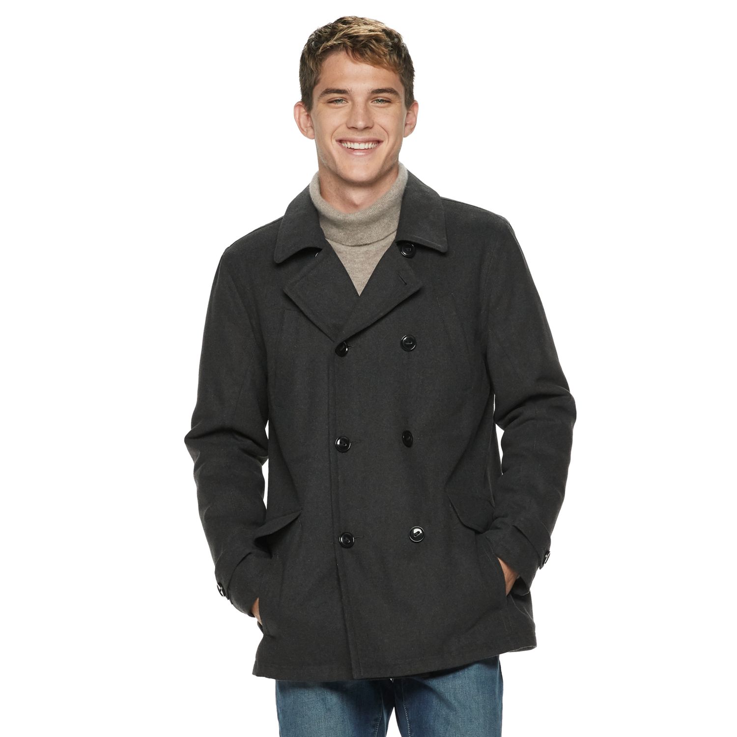 sherpa lined wool coat