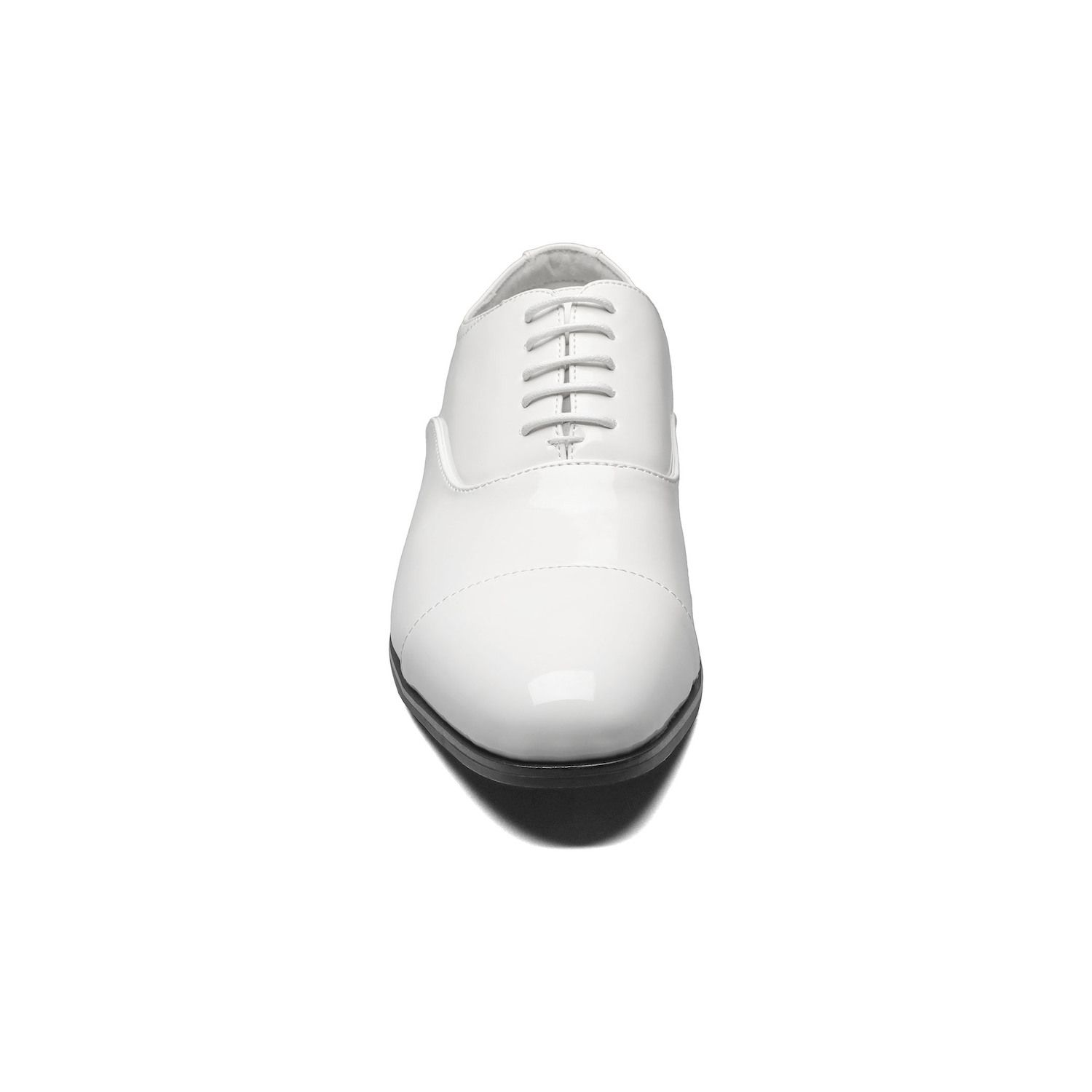 Stacy Adams Men\'s Gala Shiny White Patent Cap Toe Oxford Dress Shoes Size 9W Tuxedo Prom Shoes Stacy Adams Mens Gala Shinny White Patent  main image 3