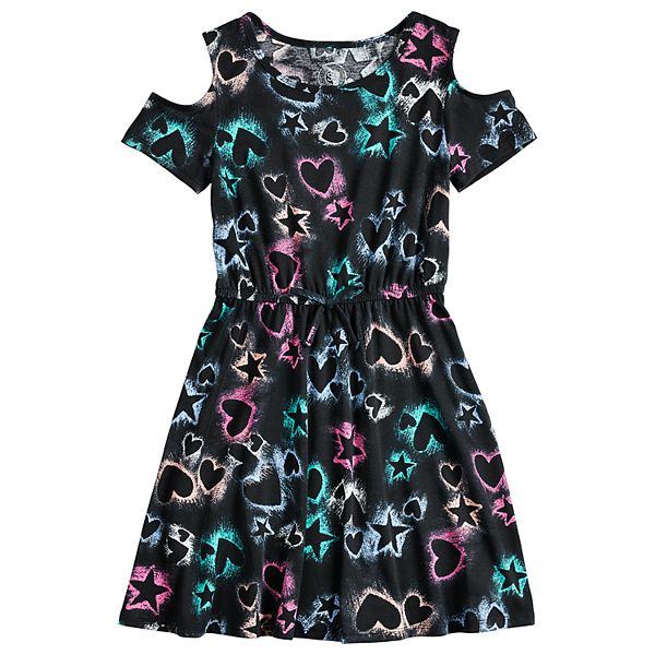 Girls 7-16 & Plus Size SO® Printed Cold Shoulder Dress