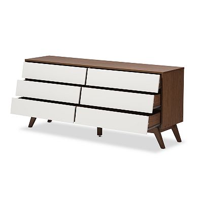 Baxton Studio Hildon 6-Drawer Dresser