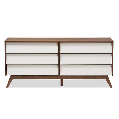 Baxton Studio Hildon 6-Drawer Dresser