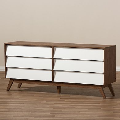 Baxton Studio Hildon 6-Drawer Dresser