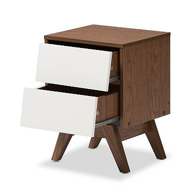 Baxton Studio Hildon 2-Drawer Nightstand