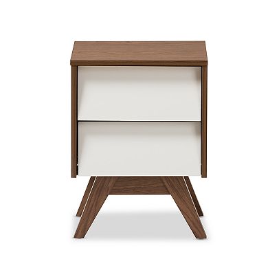 Baxton Studio Hildon 2-Drawer Nightstand