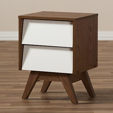 Baxton Studio Hildon 2-Drawer Nightstand