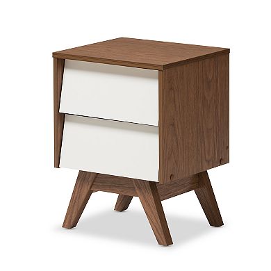 Baxton Studio Hildon 2-Drawer Nightstand