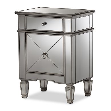 Baxton Studio Claudia Mirrored Nightstand