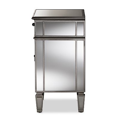 Baxton Studio Claudia Mirrored Nightstand