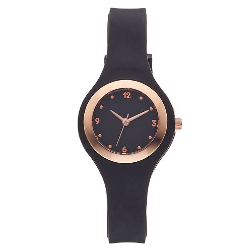 Women's Black Silicone Watch