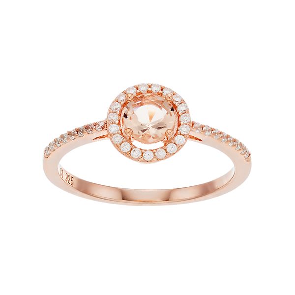 Rose gold simulated hot sale morganite ring