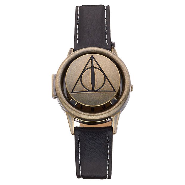 Harry potter wrist watch black band Harry flying on broom silver tone HP0025