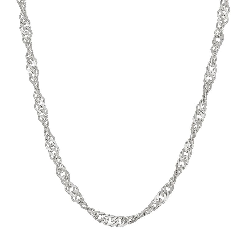 Sterling Silver Disco Chain Necklace, Womens, Size: 18, Grey