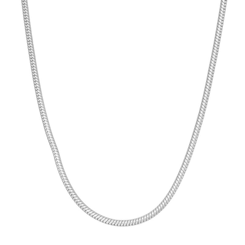 Sterling Silver Snake Chain Necklace, Womens, Size: 24, Grey