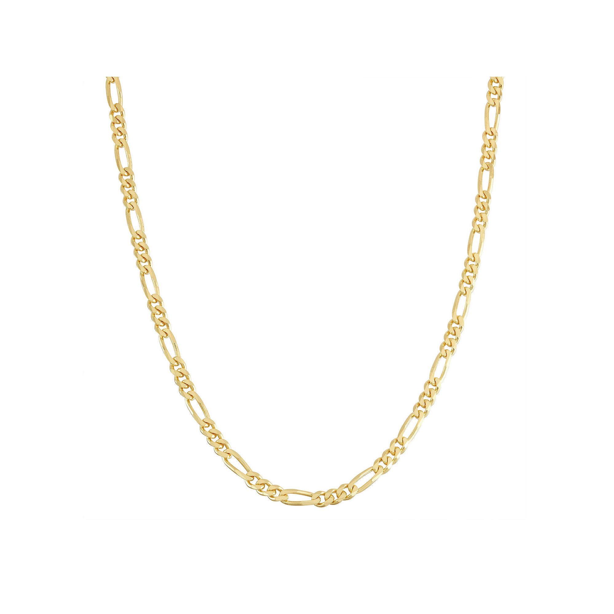 Jordan Blue Mens Sterling Silver Figaro Chain Necklace, Size: 18, Gold 