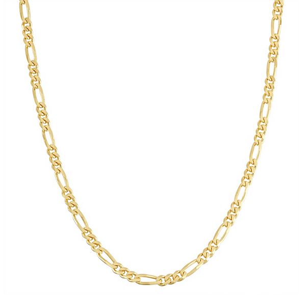 Jordan Blue Men's Sterling Silver Figaro Chain Necklace - Gold Tone (24")