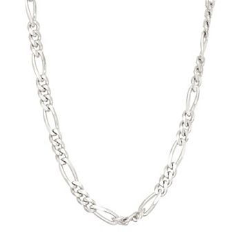 Jordan Blue Men's Sterling Silver Figaro Chain Necklace