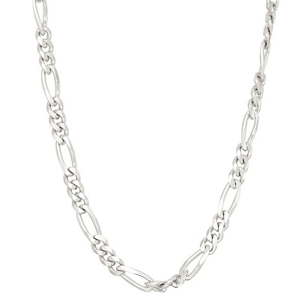 Tiara Sterling Silver 30 Figaro Chain Necklace