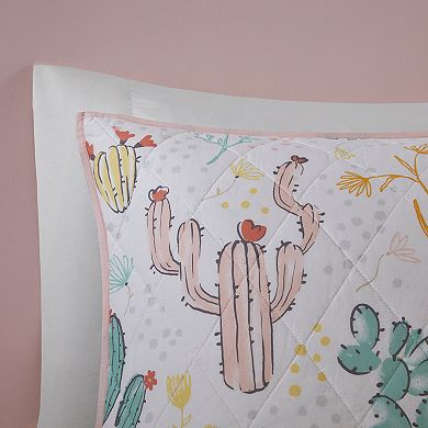 Urban Habitat Kids Cacti Cotton Printed Quilt Set with Shams and Decorative Pillows