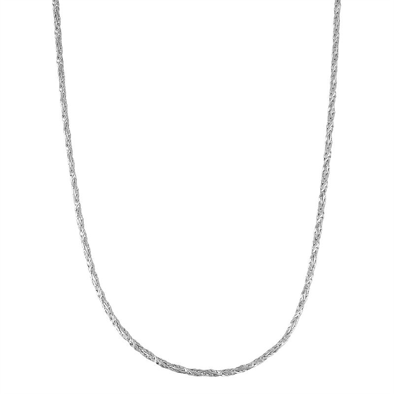 Sterling Silver Foxtail Chain Necklace, Womens, Size: 18, Grey