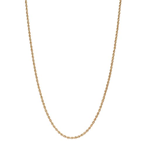 18k Gold Hollow Rope Chain Necklace