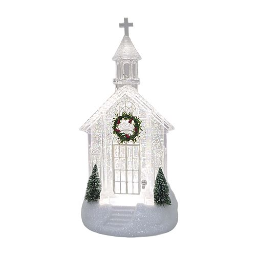 St. Nicholas Square® Light-Up Shimmer Church Christmas Table Decor