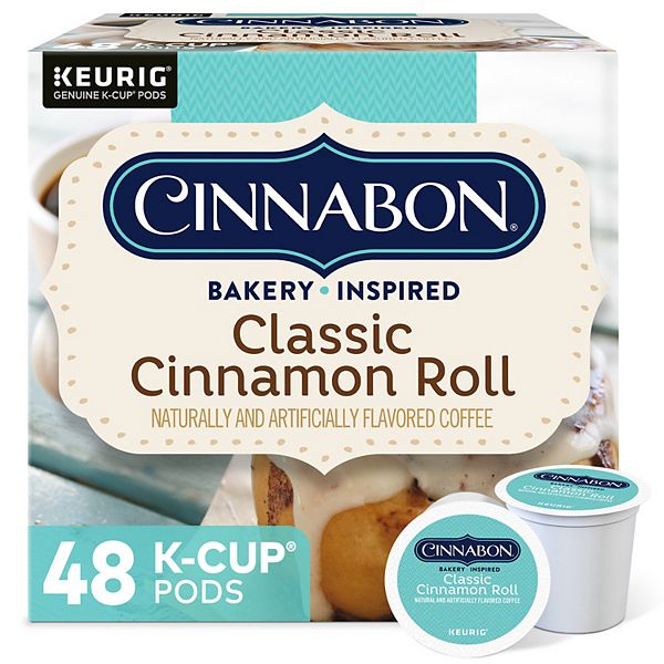 Cinnabon Classic Cinnamon Roll Coffee Keurig K Cup Pods Light Roast 48 Pk